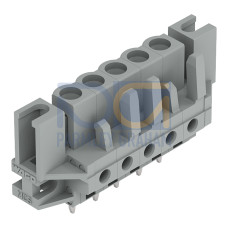 THT female header, straight, Pin spacing 5 mm, gray