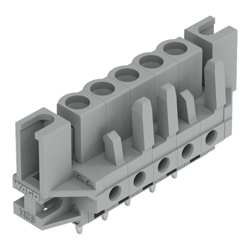 THT female header, straight, Pin spacing 5 mm, gray