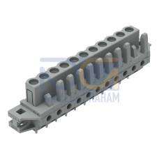 THT female header, straight, Pin spacing 5 mm, gray