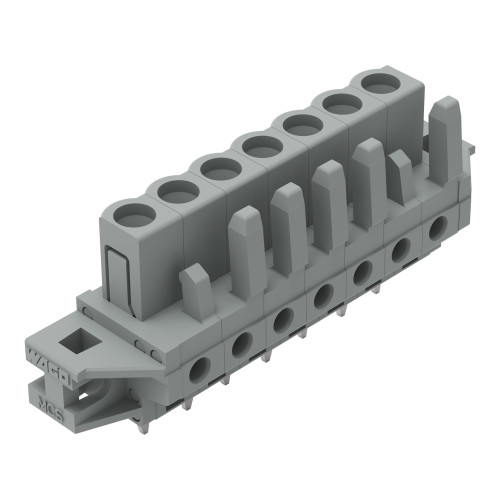 THT female header, straight, Pin spacing 5 mm, gray