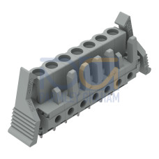 THT female header, straight, Pin spacing 5 mm, gray