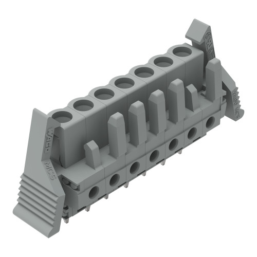 THT female header, straight, Pin spacing 5 mm, gray