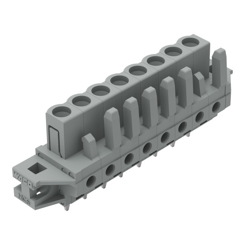 THT female header, straight, Pin spacing 5 mm, gray