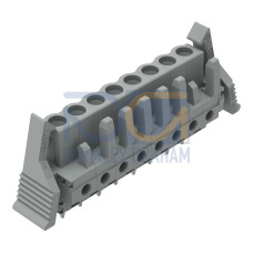 THT female header, straight, Pin spacing 5 mm, gray