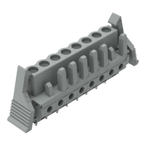 THT female header, straight, Pin spacing 5 mm, gray