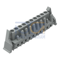 THT female header, straight, Pin spacing 5 mm, gray