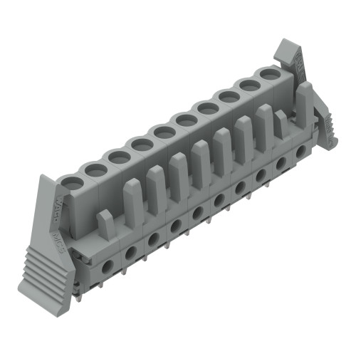 THT female header, straight, Pin spacing 5 mm, gray