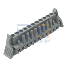 THT female header, straight, Pin spacing 5 mm, gray