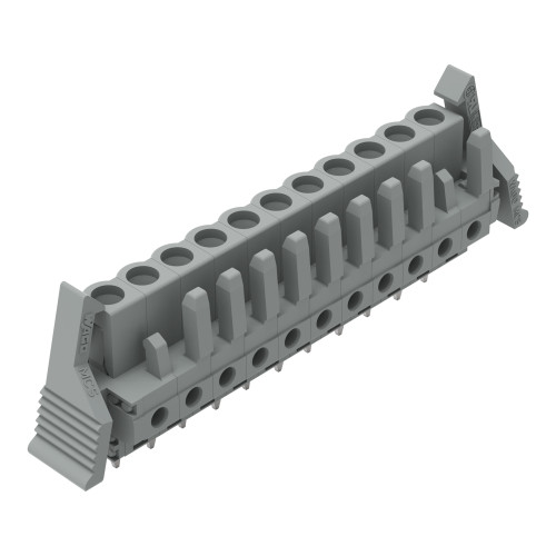 THT female header, straight, Pin spacing 5 mm, gray