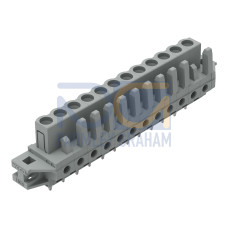 THT female header, straight, Pin spacing 5 mm, gray