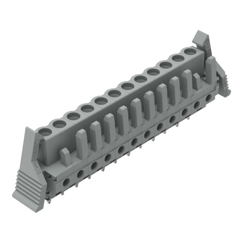 THT female header, straight, Pin spacing 5 mm, gray