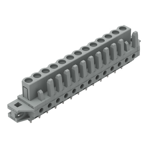 THT female header, straight, Pin spacing 5 mm, gray