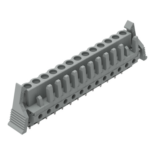 THT female header, straight, Pin spacing 5 mm, gray