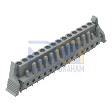 THT female header, straight, Pin spacing 5 mm, gray