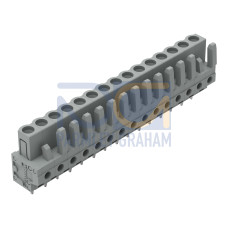 THT female header, straight, Pin spacing 5 mm, gray