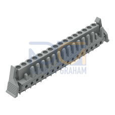 THT female header, straight, Pin spacing 5 mm, gray