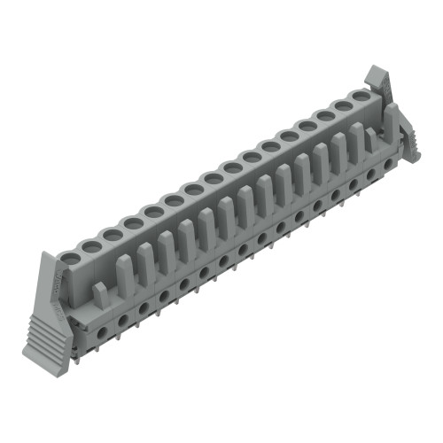 THT female header, straight, Pin spacing 5 mm, gray