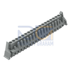 THT female header, straight, Pin spacing 5 mm, gray