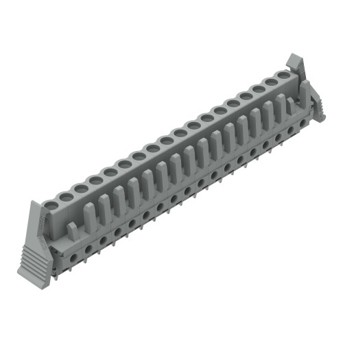 THT female header, straight, Pin spacing 5 mm, gray