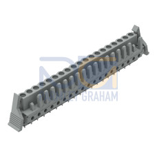 THT female header, straight, Pin spacing 5 mm, gray