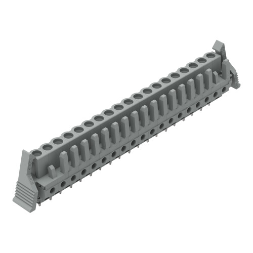 THT female header, straight, Pin spacing 5 mm, gray