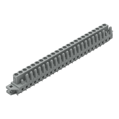 THT female header, straight, Pin spacing 5 mm, gray