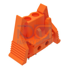 THT female header, straight, Pin spacing 5.08 mm, orange