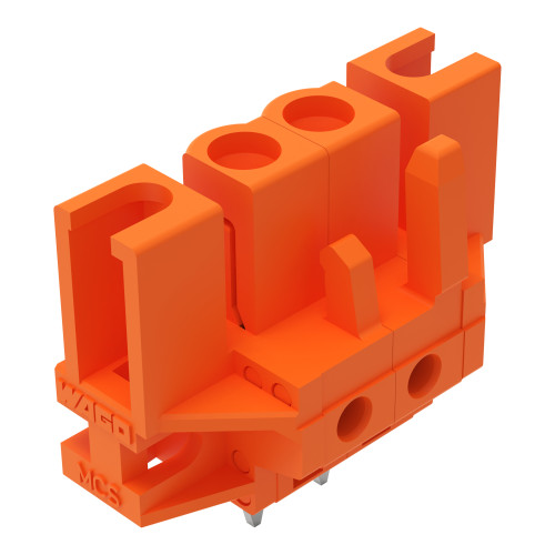 THT female header, straight, Pin spacing 5.08 mm, orange