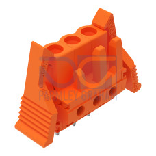 THT female header, straight, Pin spacing 5.08 mm, orange