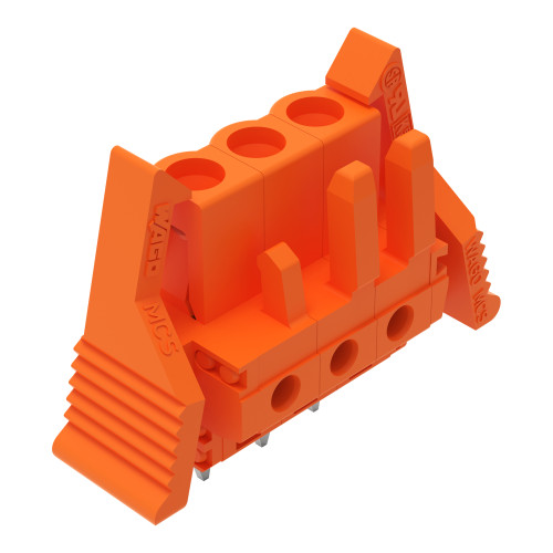 THT female header, straight, Pin spacing 5.08 mm, orange