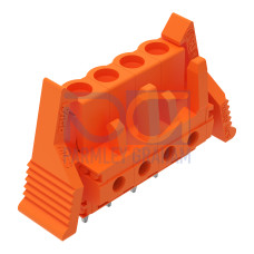 THT female header, straight, Pin spacing 5.08 mm, orange