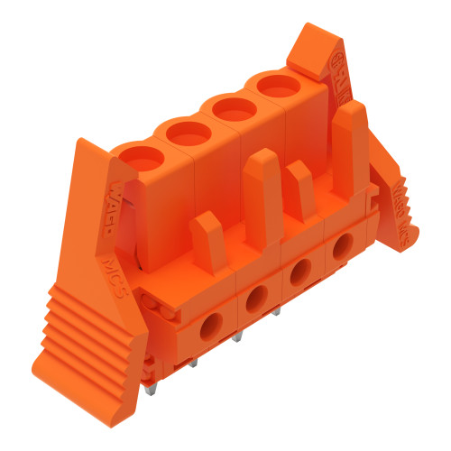 THT female header, straight, Pin spacing 5.08 mm, orange