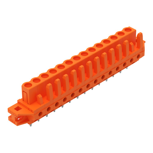 THT female header, straight, Pin spacing 5.08 mm, orange