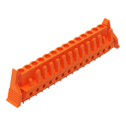 THT female header, straight, Pin spacing 5.08 mm, orange