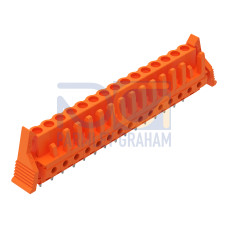 THT female header, straight, Pin spacing 5.08 mm, orange