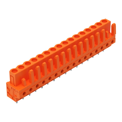 THT female header, straight, Pin spacing 5.08 mm, orange