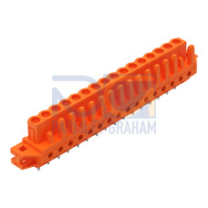 THT female header, straight, Pin spacing 5.08 mm, orange