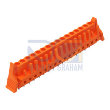 THT female header, straight, Pin spacing 5.08 mm, orange