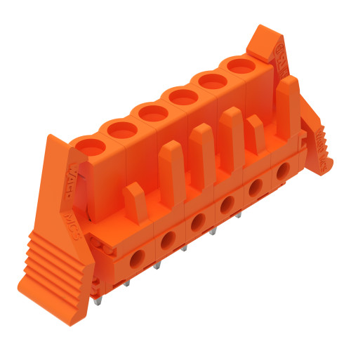 THT female header, straight, Pin spacing 5.08 mm, orange