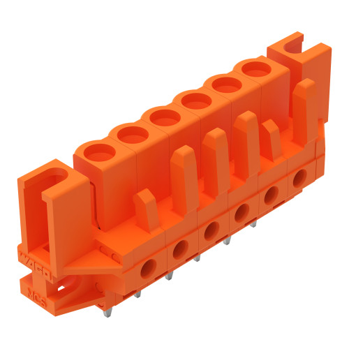 THT female header, straight, Pin spacing 5.08 mm, orange