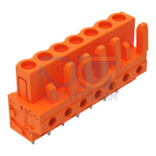 THT female header, straight, Pin spacing 5.08 mm, orange