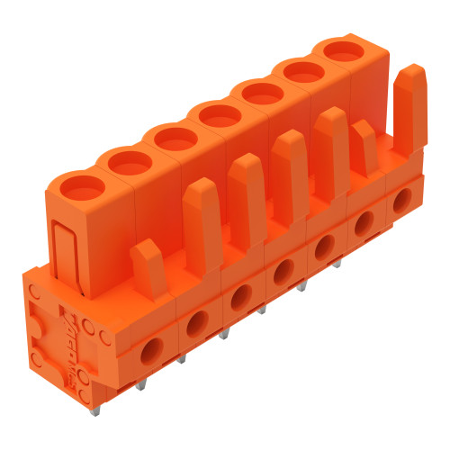 THT female header, straight, Pin spacing 5.08 mm, orange