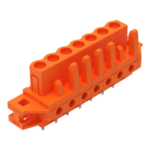 THT female header, straight, Pin spacing 5.08 mm, orange