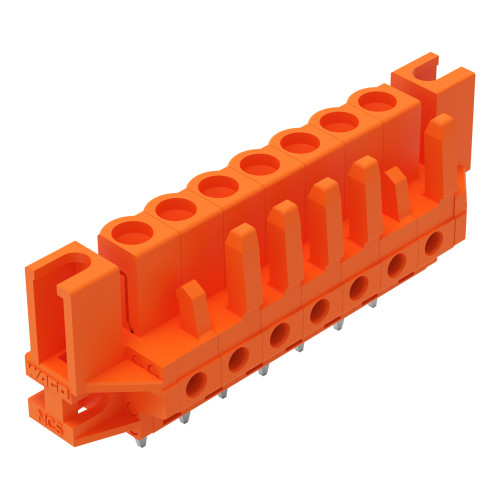 THT female header, straight, Pin spacing 5.08 mm, orange