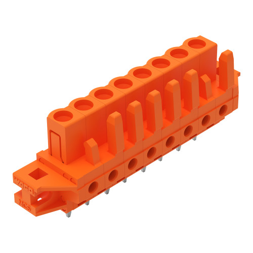 THT female header, straight, Pin spacing 5.08 mm, orange