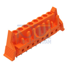 THT female header, straight, Pin spacing 5.08 mm, orange