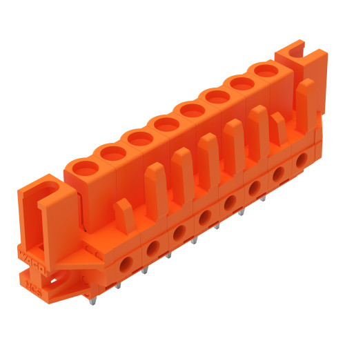 THT female header, straight, Pin spacing 5.08 mm, orange