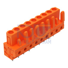 THT female header, straight, Pin spacing 5.08 mm, orange