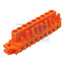 THT female header, straight, Pin spacing 5.08 mm, orange