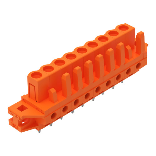 THT female header, straight, Pin spacing 5.08 mm, orange